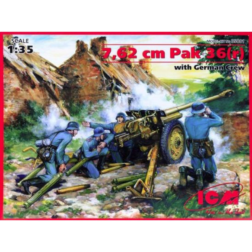 7,62 cm Pak 36 (r) with German Crew (4 figures) 1/35 ICM 35801
