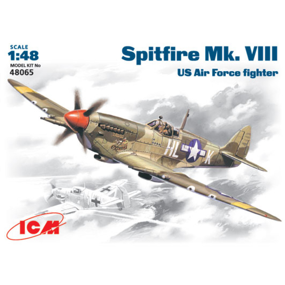 Спітфайр Mк VIII, винищувач ВПС США ІІ Світ. війни 1/48  ICM 48065