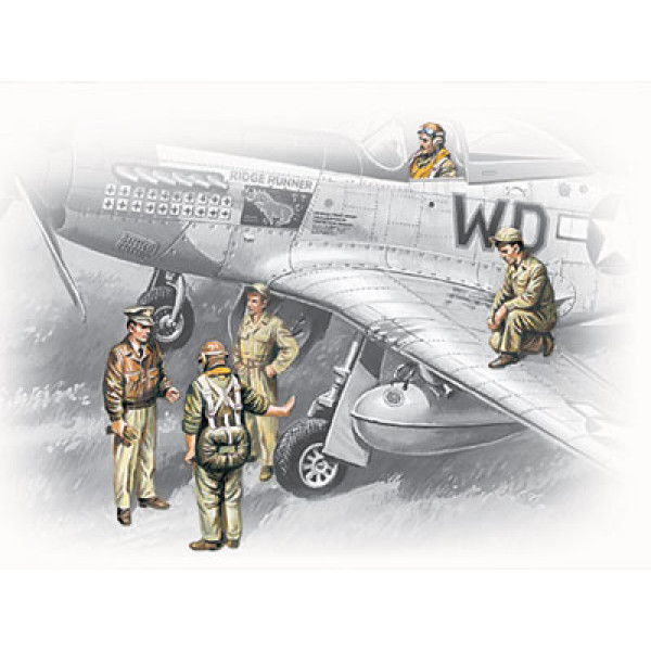 Пілоти і техніки ВПС США (1941-1945) WWII 1/48 ICM 48083