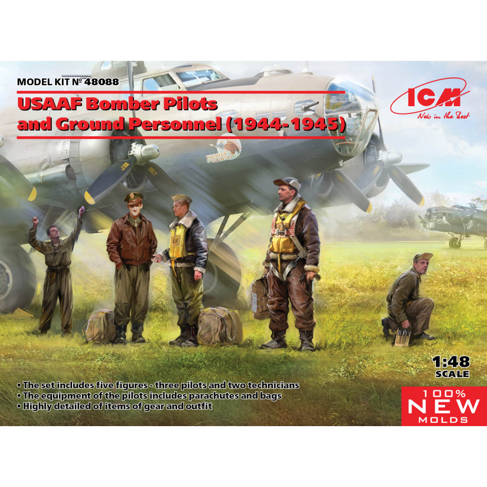 USAAF Bomber Pilots and Ground Personnel (1944-1945) 1/48 ICM 48088