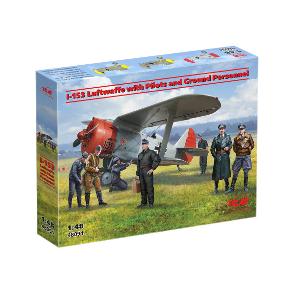І-153 Люфтваффе з пілотами та наземним персоналом 1/48 ICM 48094