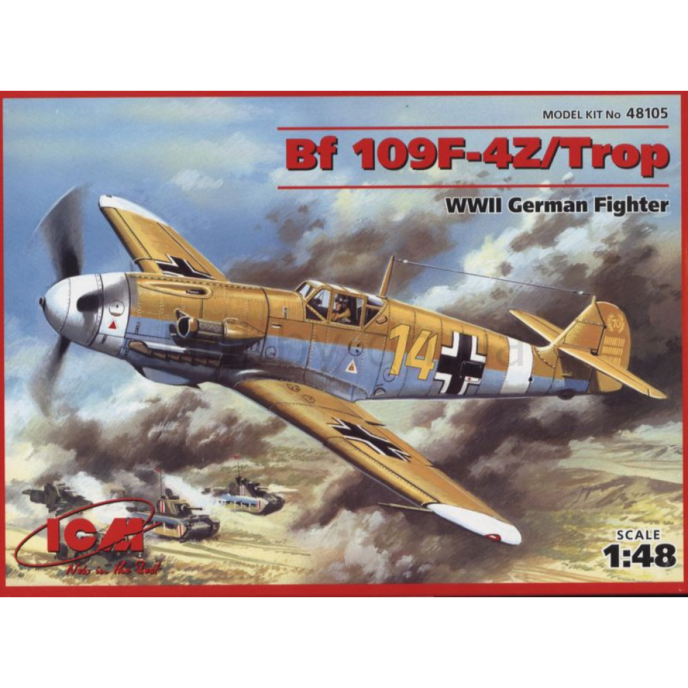 Bf 109F-4Z / Trop, німецький винищувач 1/48  ICM 48105