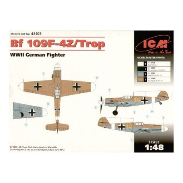 Bf 109F-4Z / Trop, німецький винищувач 1/48  ICM 48105