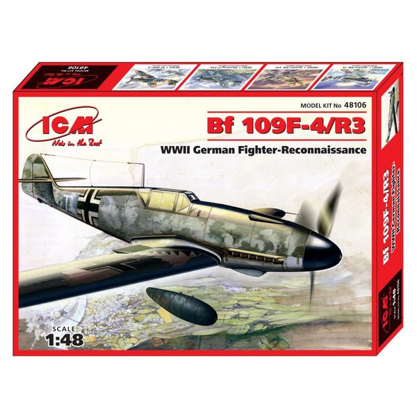 Bf 109F-4 / R3, німецький літак розвідник II Світ. війни 1/48  ICM 48106