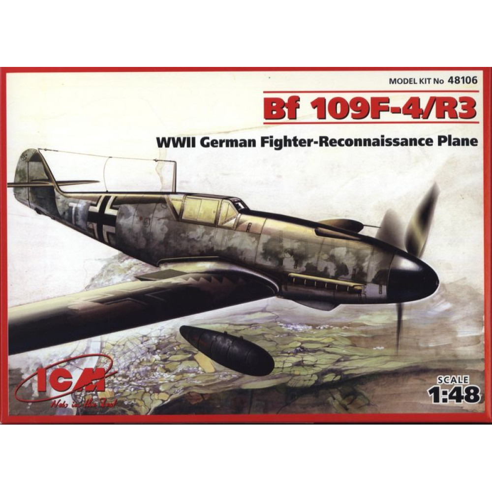 Bf 109F-4 / R3, німецький літак розвідник II Світ. війни 1/48  ICM 48106
