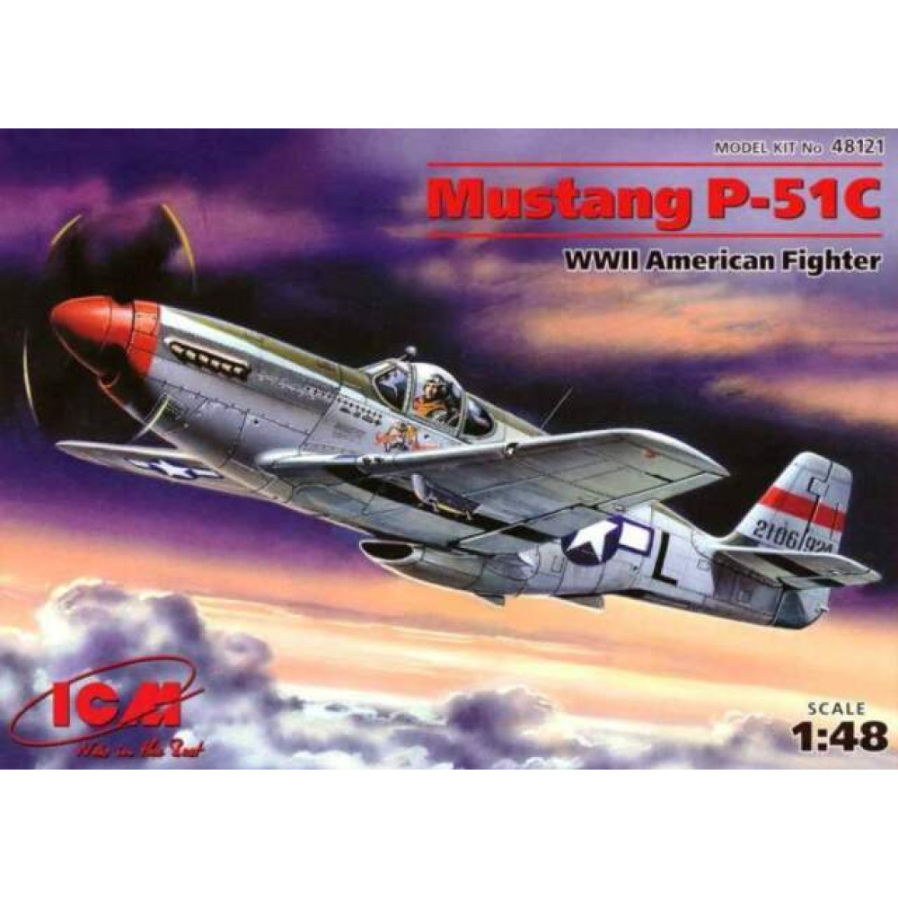 Мустанг P-51 C, американськ. винищувач ІІ Св.війни 1/48  ICM 48121