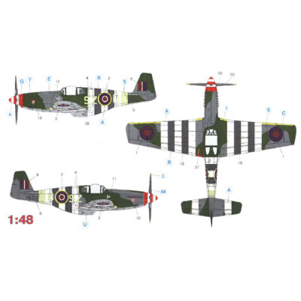 Мустанг MK III, винищувач ВВС Великобританії. ІІ Св.війни 1/48  ICM 48123