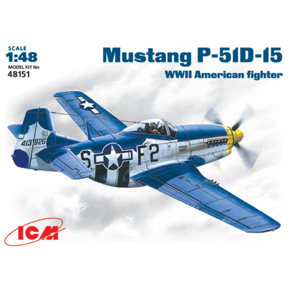 Мустанг P-51 Д-15, америк-й. винищувач ІІ Світ. війни 1/48  ICM 48151