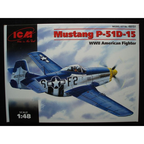 Мустанг P-51 Д-15, америк-й. винищувач ІІ Світ. війни 1/48  ICM 48151