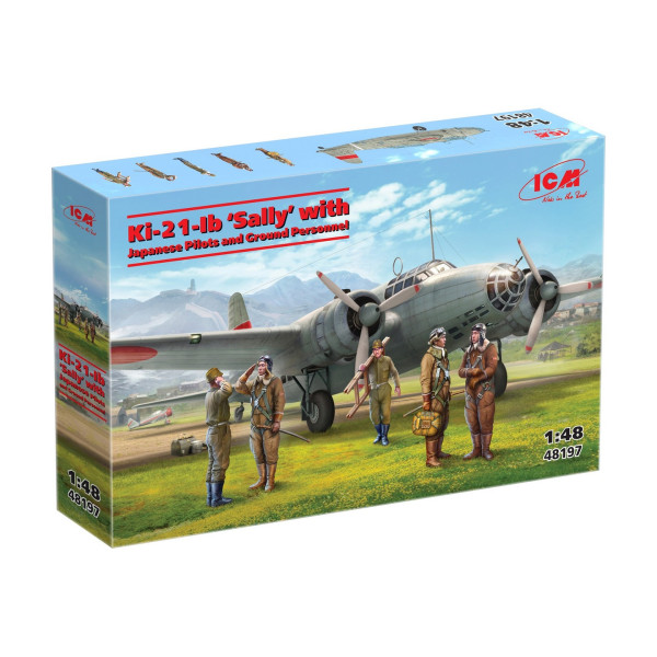 Ki-21-Ib «Sally» з японськими пілотами та наземним персоналом WWII 1/48 ICM 48197