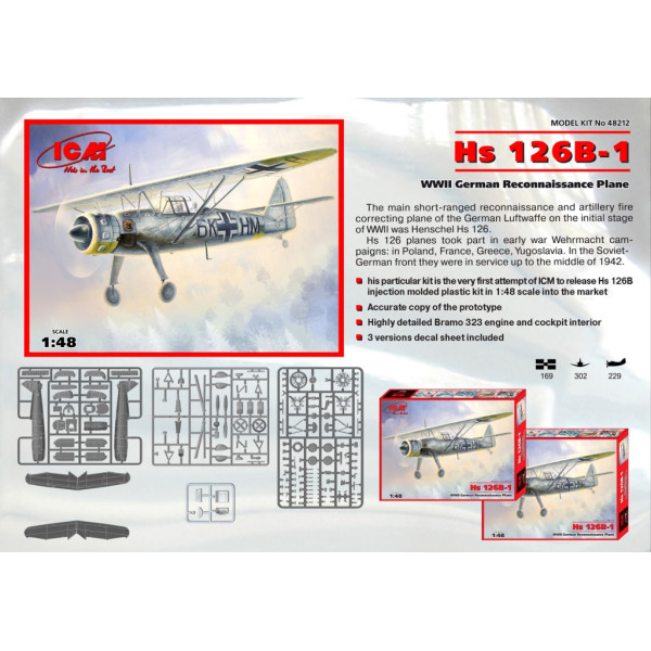 Hs 126B-1 Німецький літак-розвідник II МВ 1/48  ICM 48212