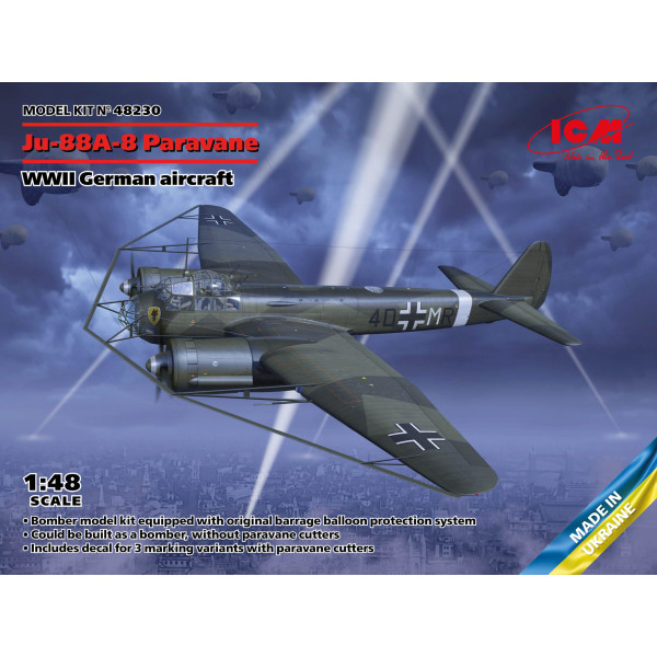 Ju-88A-8 Paravane WWII Німецький літак 1/48 ICM 48230
