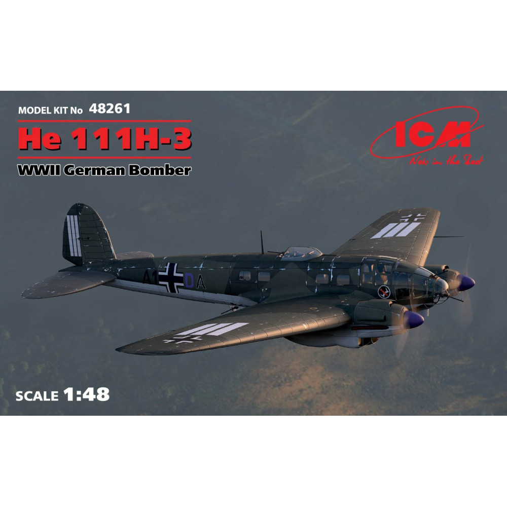 He 111H-3, Германський бомбардувальник ІІ МВ 1/48  ICM 48261