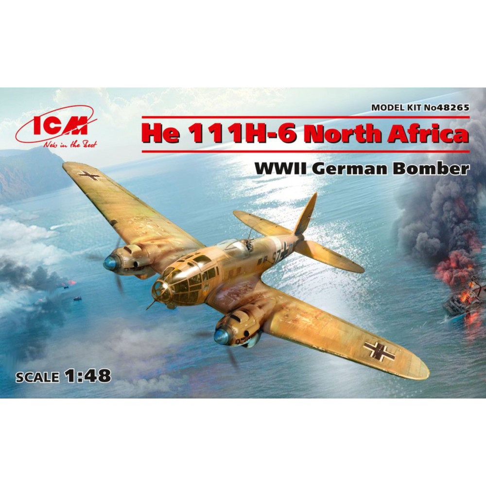 Німецький бомбардувальник He 111H-6 North Africa, період ВВВ 1/48 ICM 48265