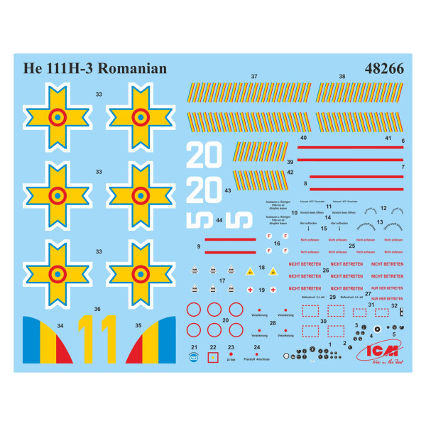 Бомбардувальник He 111H-3 (ВПС Румунії, II Світової Війни) 1/48 ICM 48266