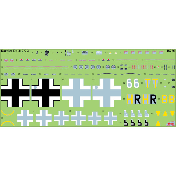 Do 217K-2 з керованими бомбами Fritz-X (Збірна модель) 1/48 ICM 48275