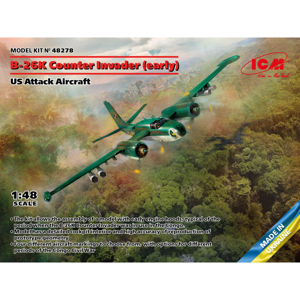 Американський ударний літак B-26K Counter Invader (ранній) 1/48 ICM 48278