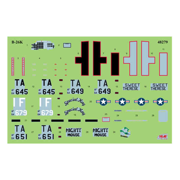 B-26K з американськими пілотами та техніками 1/48 ICM 48280