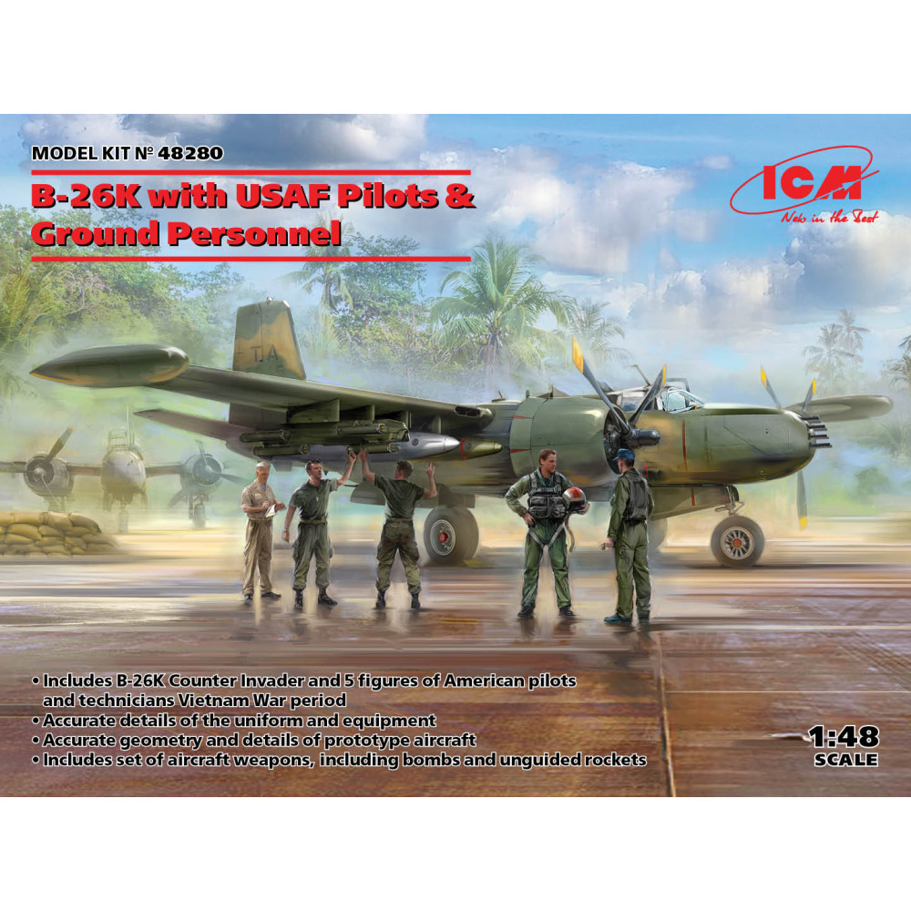 B-26K з американськими пілотами та техніками 1/48 ICM 48280