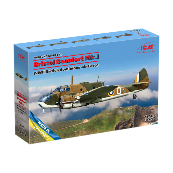 Bristol Beaufort Mk.I WWII British dominions Air Force 1/48 ICM 48312