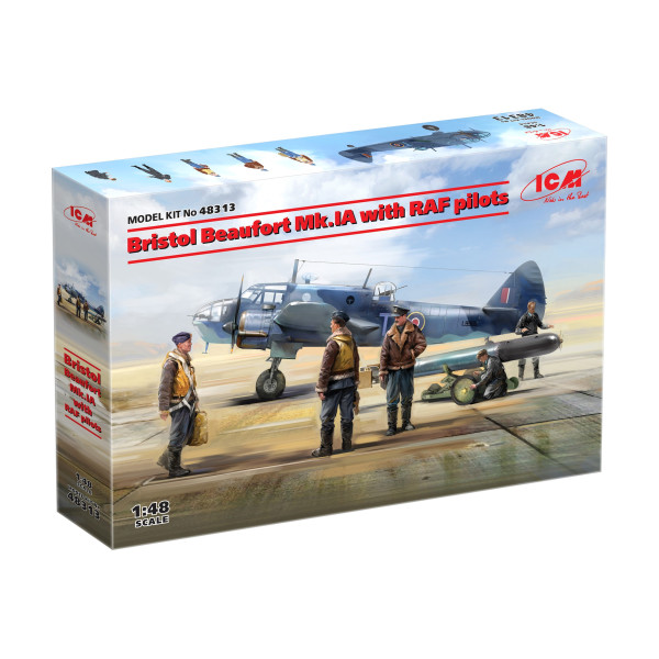 Bristol Beaufort Mk.IA з пілотами ВПС  WWII 1/48 ICM 48313