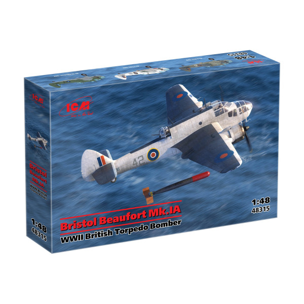 Bristol Beaufort Mk.IA WWII British torpedo bomber 1/48 ICM 48315