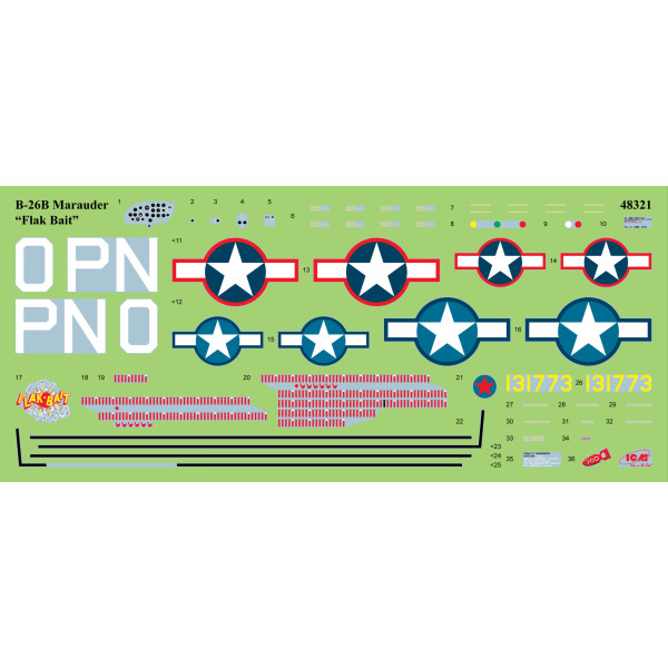 ‘Flak Bait’ B-26B  WWII American Bomber  1/48 ICM 48321
