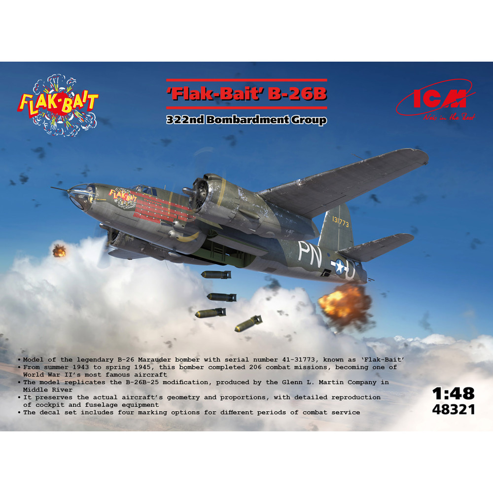 ‘Flak Bait’ B-26B  WWII American Bomber  1/48 ICM 48321
