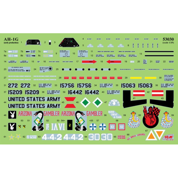 AH-1G Cobra (early production) US Attack Helicopter  1/35 ICM 53030