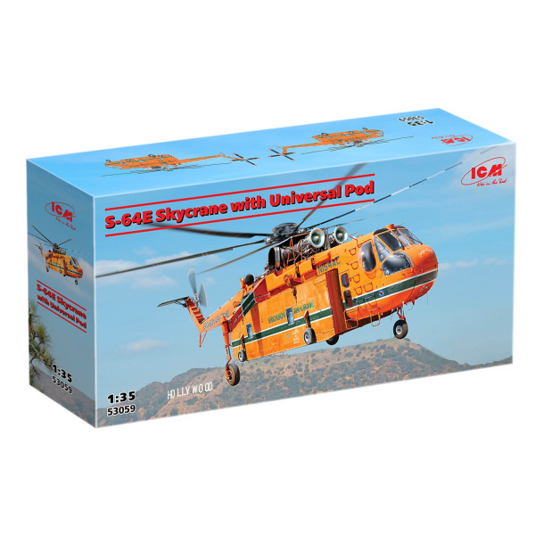 Sikorsky S-64E Skycrane with Universal Pod (Plastic model kit) 1/35 ICM 53059