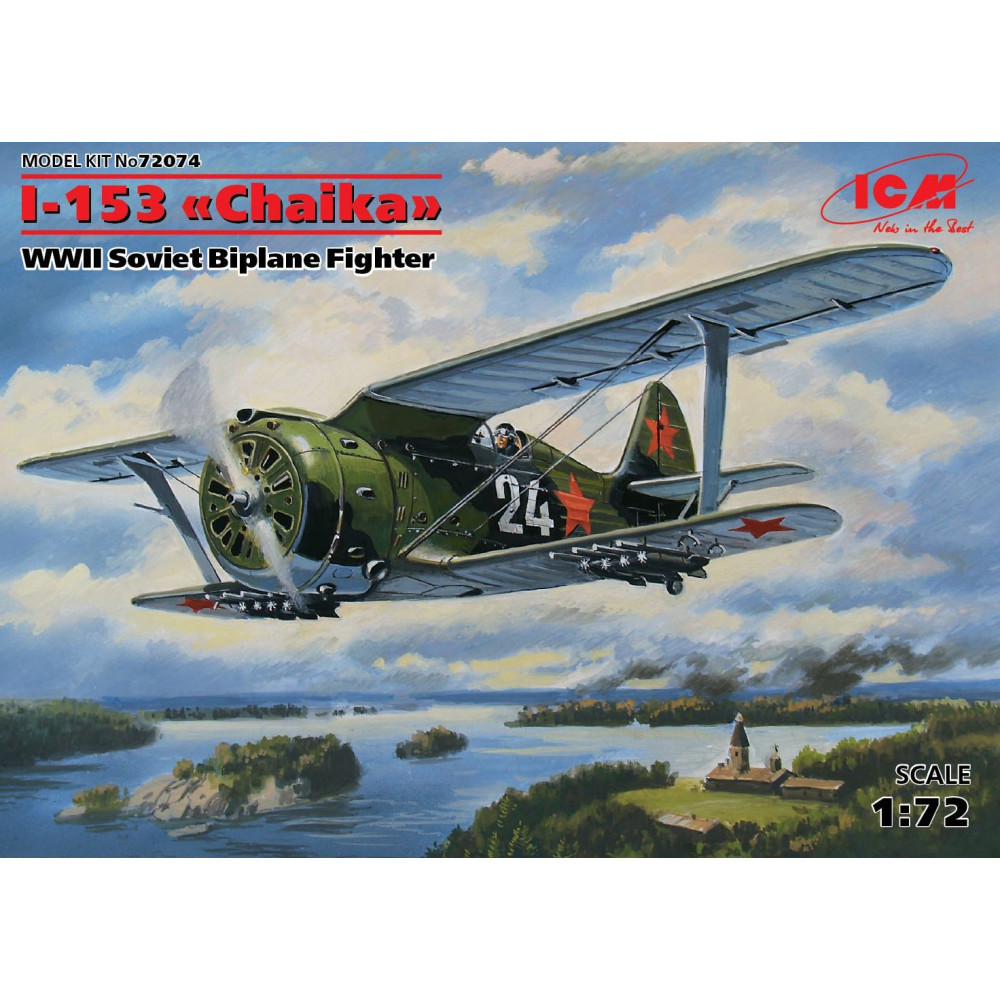  Soviet Biplane Fighter Ilyuszyn I-153 WWII  1/72 ICM 72074