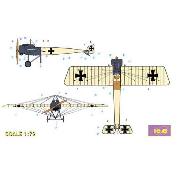 Пфальц E.IV, німецький винищувач І Світової війни  1/72 ICM 72121