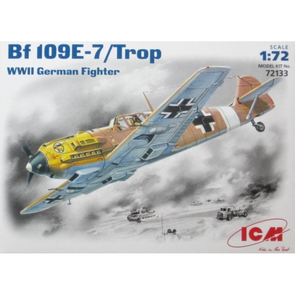 Bf -109 E -7 / Trop (тропічний), нім. винищувач ІІ Світ. війни 1/72 ICM 72133