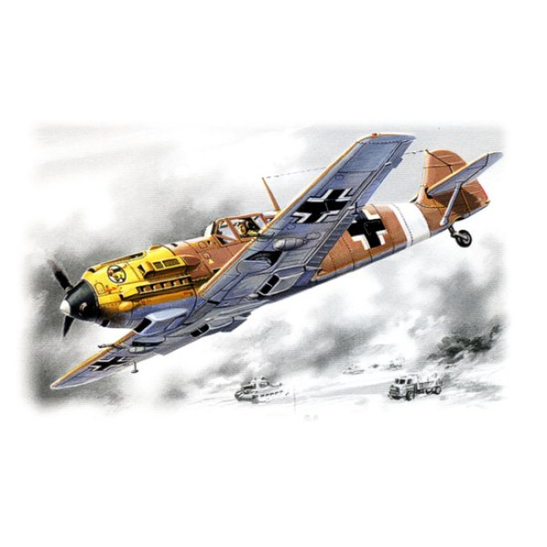 Bf -109 E -7 / Trop (тропічний), нім. винищувач ІІ Світ. війни 1/72 ICM 72133