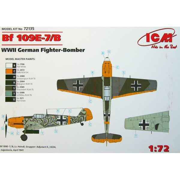 Bf 109E-7 / B Німецький винищувач-бомбардувальник II МВ 1/72 ICM 72135