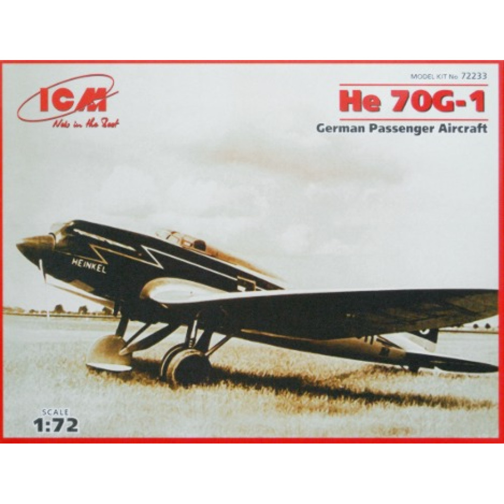 Heinkel Не 70 G-1 Німецький пасажирський літак 1/72 ICM 72233