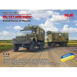 ZIL-131 Military truck of the Armed Forces of Ukraine with a trailer 1/72 ICM 72817