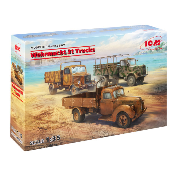 3-т вантажні автомобілі Вермахту (V3000S, KHD S3000, L3000S) 1/35 ICM DS3507