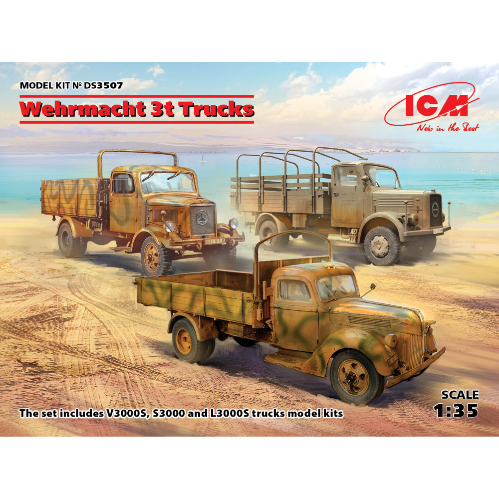 3-т вантажні автомобілі Вермахту (V3000S, KHD S3000, L3000S) 1/35 ICM DS3507