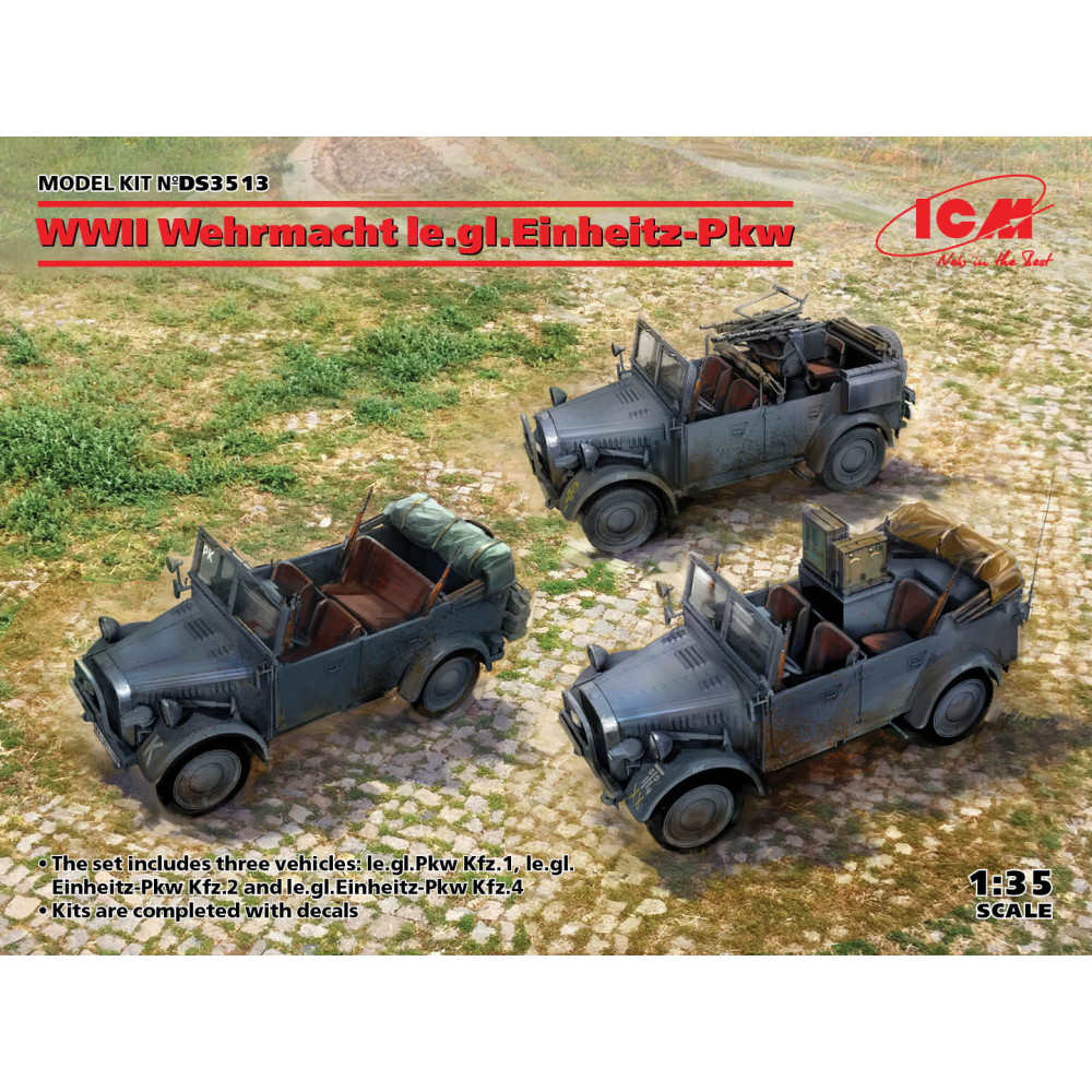 Німецькі легкі всюдиходи Вермахту IIMB (три моделі в наборі) 1/35 ICM DS3513