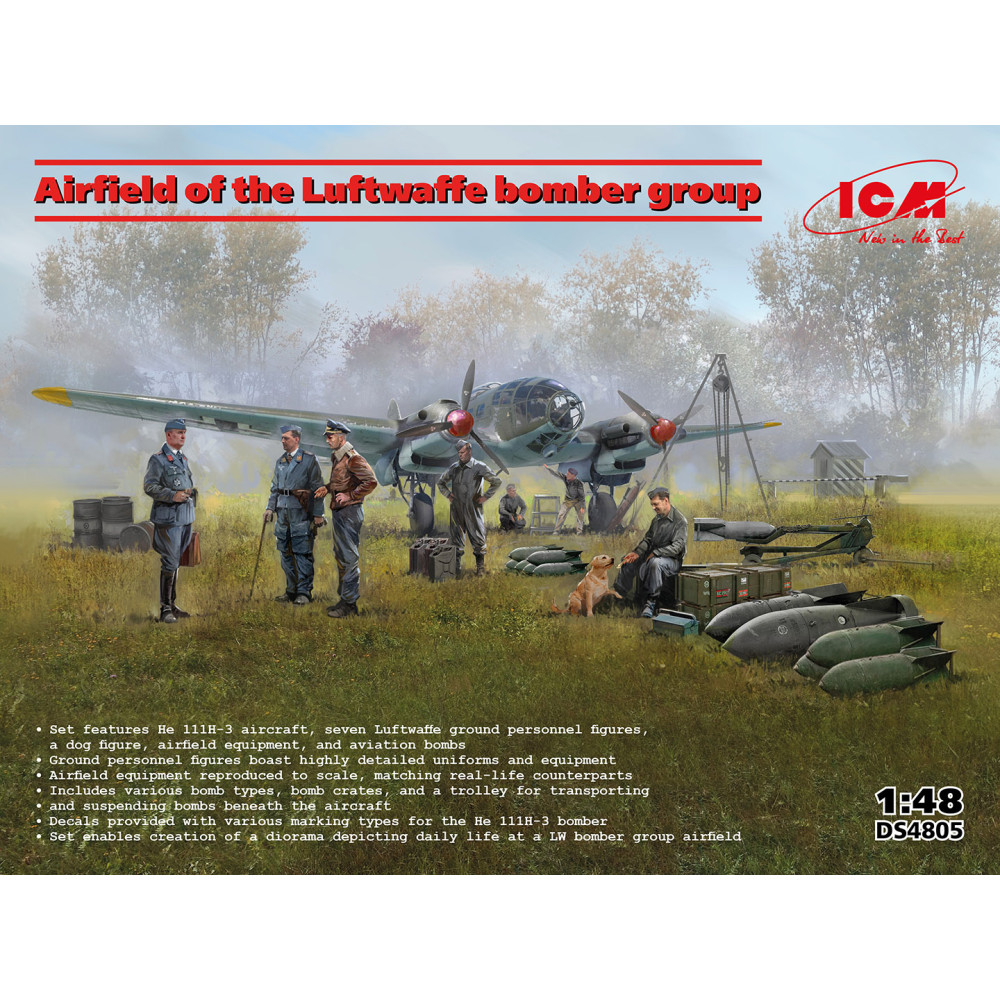 Аеродром бомбардувальної групи Люфтваффе WWII 1/48 ICM DS4805