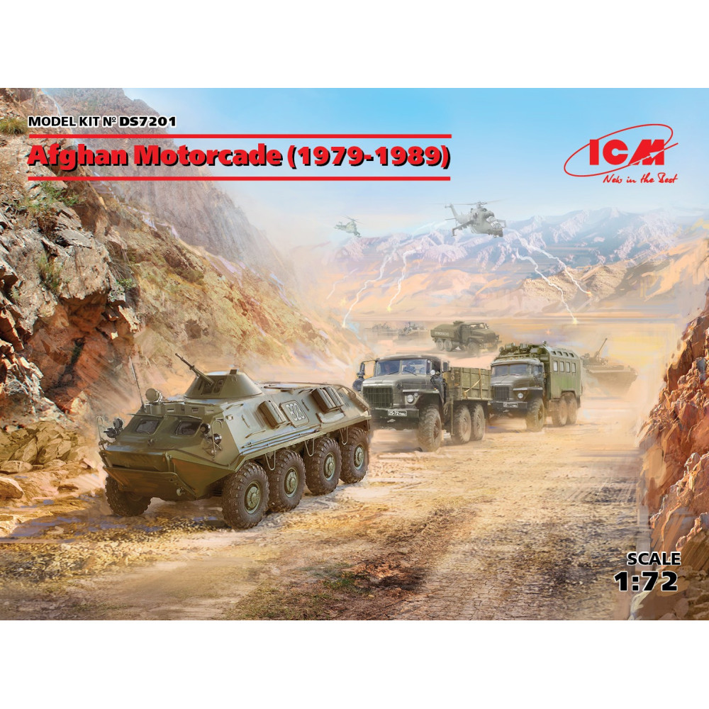 Afghan Motorcade (1979-1989) (URAL-375D, URAL-375A, ATZ-5-375, BTR-60PB) 1/72 ICM DS7201 