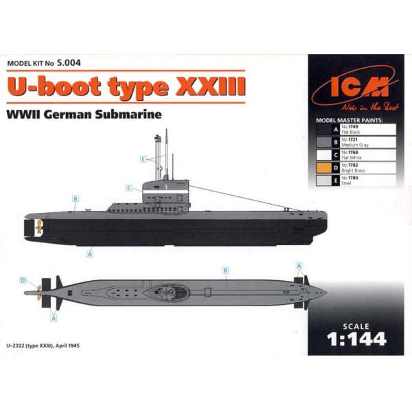 Німецький підводний човен тип ХХІІІ ІІ Світової війни 1/144 ICM S004