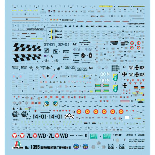 EF 2000 Typhoon Single Seater  1/72 Italeri  1355