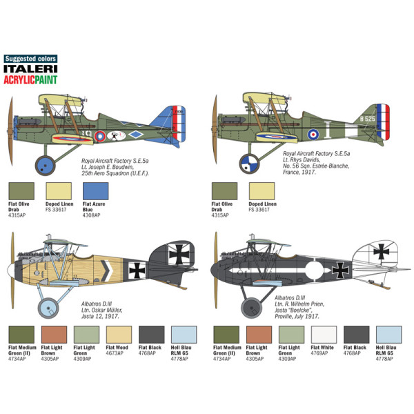 Літак S.E.5a/Albatros D.III 1/72 Italeri  1374