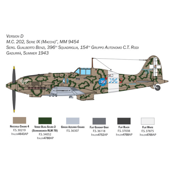 Літак Macchi MC.202 Folgore  1/32 Italeri  2518