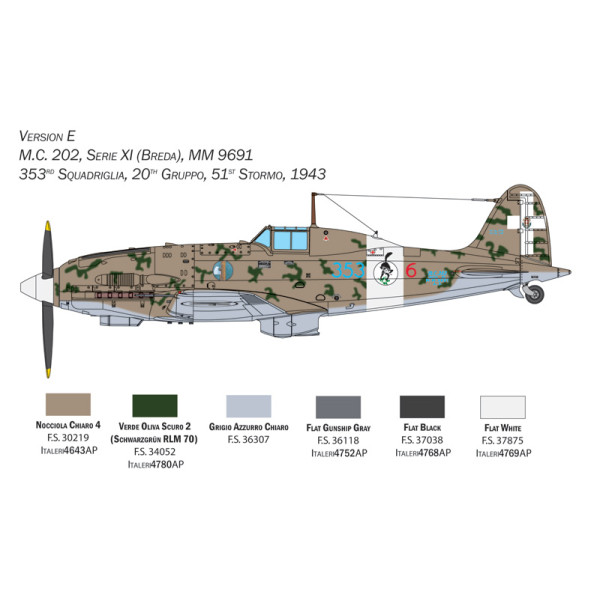Літак Macchi MC.202 Folgore  1/32 Italeri  2518