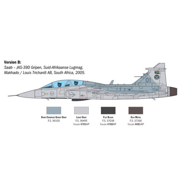 Літак  JAS-39D GRIPEN TWIN SEATER 1/48 Italeri  2664