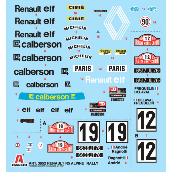 Гоночний автомобіль Renault R5 Alpine Rally 1/24 Italeri 3652