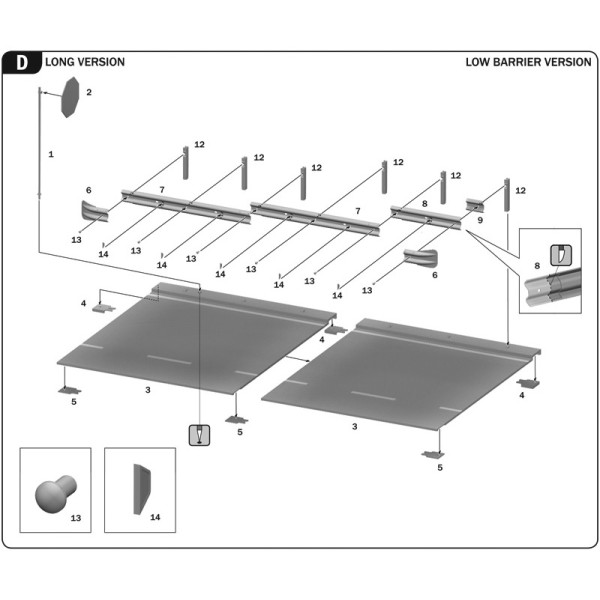 Guard Rail and Road Section for Display 1/24 Italeri 3864